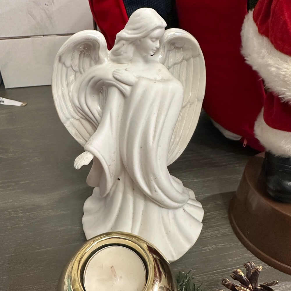 ANTIQUE Elegant White Angel Figurine
